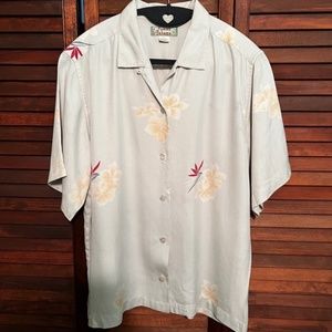 Tommy Bahama Women's Silk Hawaiian Camp Shirt Sz S